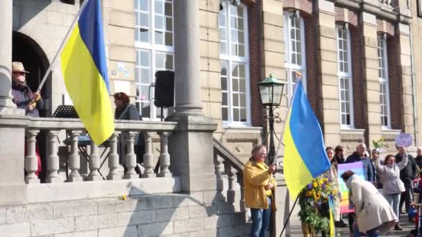 Roermond Limburg Nederland Maart 2022 Klokken Luiden Tegen Russische Gewapende — Stockvideo