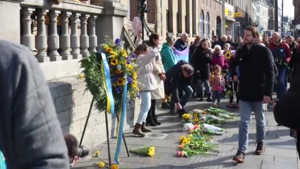 Roermond Limburgo Holanda Marzo 2022 Déjalo Canción John Lennon Protesta — Vídeo de stock