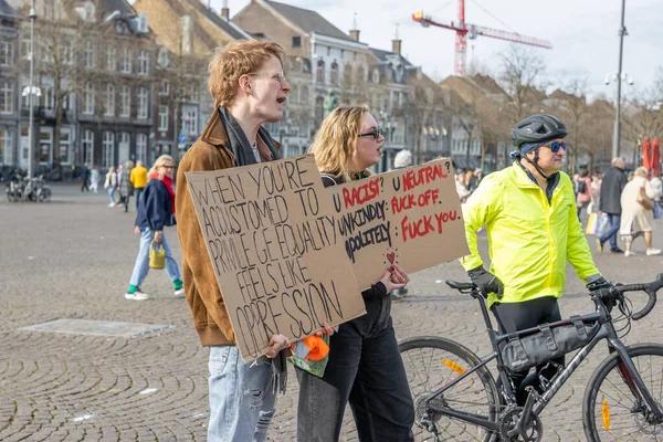 Maastricht South Limburg Ολλανδία Μαρτίου 2022 Διαδήλωση Χωρίς Ρατσισμό Χωρίς — Φωτογραφία Αρχείου