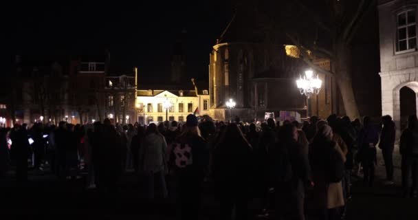 Maastricht Dél Limburg Hollandia 2022 Március Nemzetközi Nőnap Beszédek Tüntetések — Stock videók