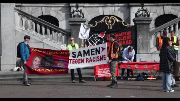 Maastricht South Limburg Netherlands March 2022 Protest Racism Fascism Council — Stock Video