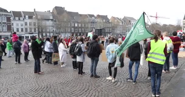 Maastricht Zuid Limburg Nederland Maart 2022 Protest Geen Racisme Geen — Stockvideo