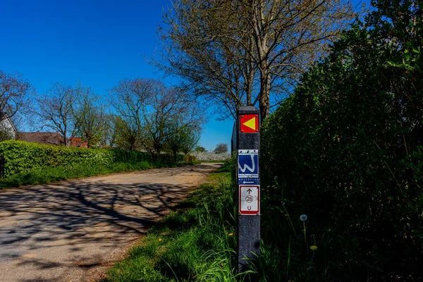 Hiking Trail Signs Equestrian Route Molenplas Nature Reserve Dirt Trails — стоковое фото