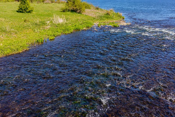 Waters Stream Flowing Stones Oude Maas River Seen Molenplas Nature — ストック写真