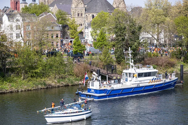 Maastricht Dél Limburg Hollandia 2022 Április Királyi Ünnepség Hollandiában Hajók — Stock Fotó