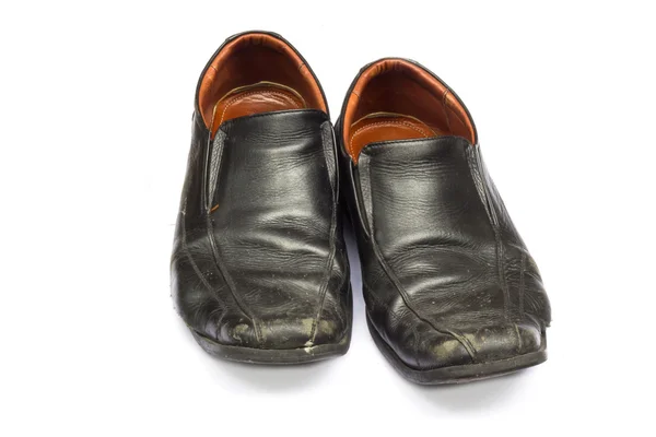 Mannens svarta skor isolerade — Stockfoto