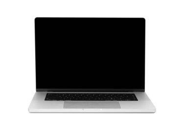 Laptop bilgisayar modellemesi kırpma yolu olan beyaz arkaplanda izole edildi.