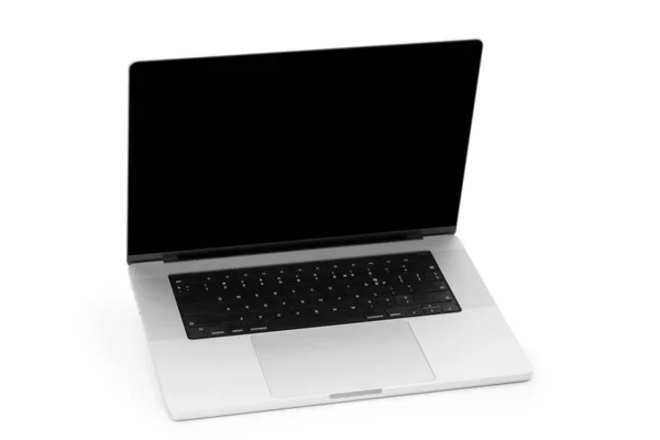 Laptop Bilgisayar Modellemesi Kırpma Yolu Olan Beyaz Arkaplanda Izole Edildi — Stok fotoğraf