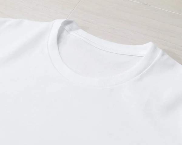 Plantilla Maqueta Camiseta Blanca Blanco Suelo — Foto de Stock