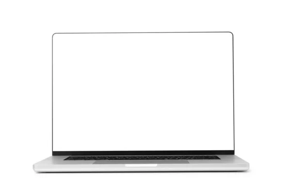 Laptop Dator Mockup Isolerad Vit Bakgrund Med Klippbana — Stockfoto