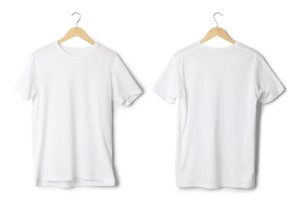 White Oversize Shirts Mockup Front Back Isolated White Background