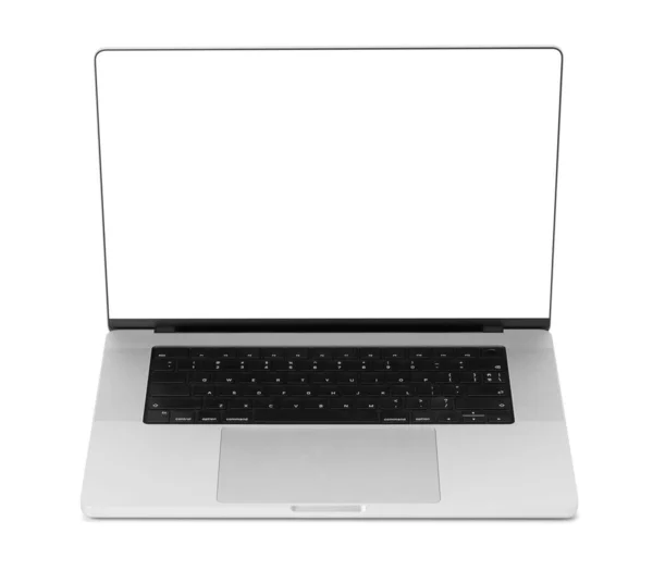 Laptop Bilgisayar Modellemesi Kırpma Yolu Olan Beyaz Arkaplanda Izole Edildi — Stok fotoğraf