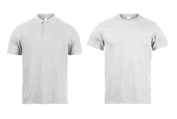 Camisa Pólo Camiseta Mockup Isolado Fundo Branco Com Caminho Recorte — Fotografia de Stock