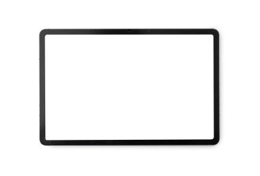 Tablet bilgisayar modellemesi kırpma yolu ile beyaz arkaplanda izole edildi.