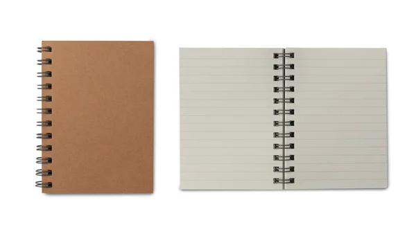 Notebook Mockup Isolado Fundo Branco Com Caminho Recorte — Fotografia de Stock