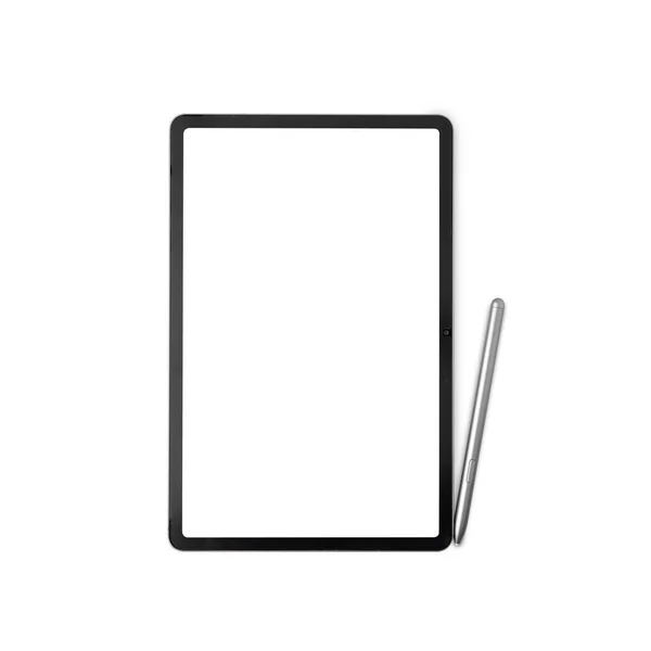 Tablet Mockup Ordenador Aislado Sobre Fondo Blanco Con Ruta Recorte — Foto de Stock