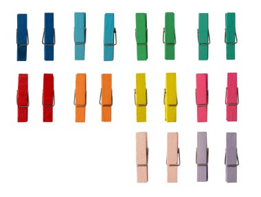 Tahta klips, Clothespin kırpma yolu ile beyaz arkaplan izole.