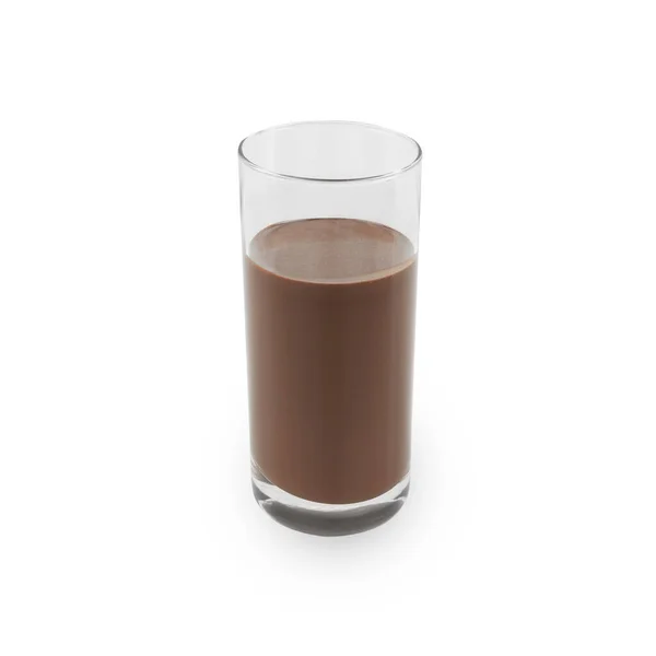 Cocoa Glass Isolated White Background Clipping Path — Stockfoto