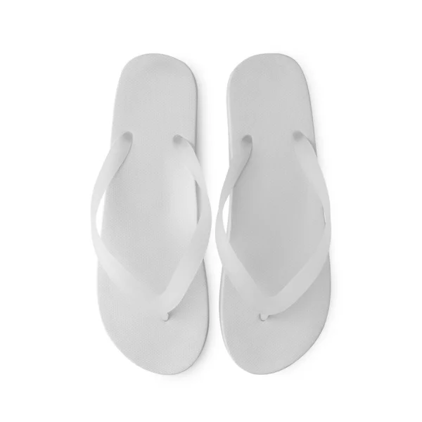 White Flip Flop Sandals Mockup Isolated White Background Clipping Path — Stok fotoğraf