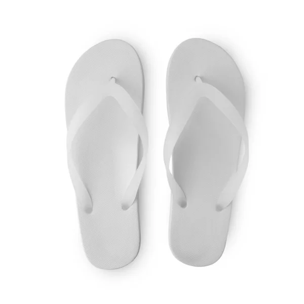 White Flip Flop Sandals Mockup Isolated White Background Clipping Path — Stok fotoğraf