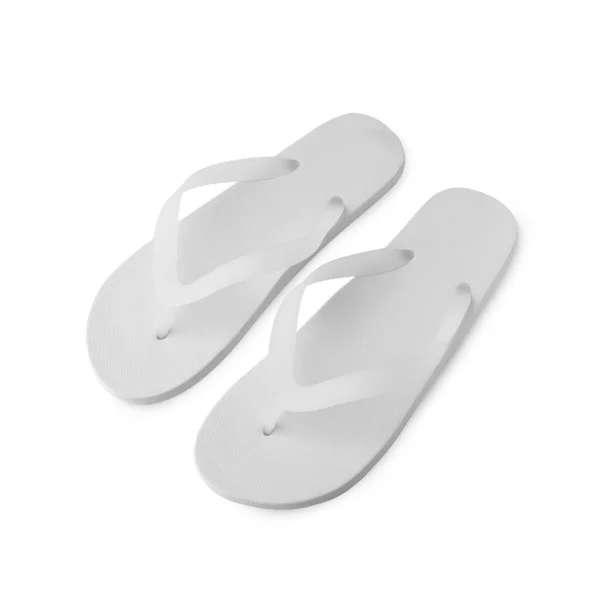 Bílé Flip Flop Sandály Mockup Izolované Bílém Pozadí Výstřižkem Cesta — Stock fotografie