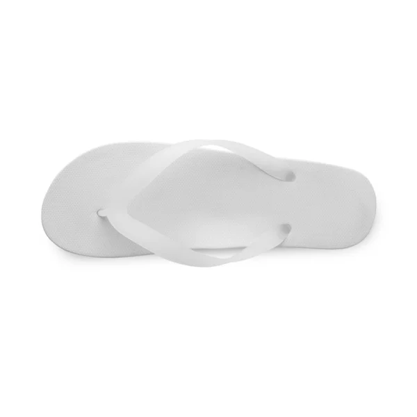 White Flip Flop Sandals Mockup Isolated White Background Clipping Path — 图库照片