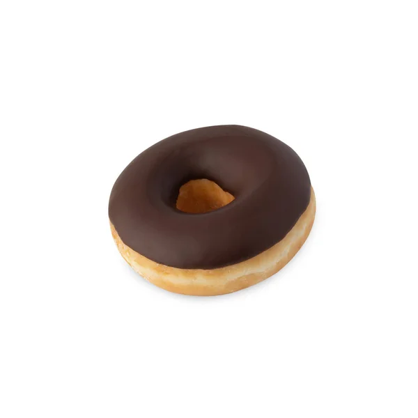 Donut Chocolate Isolado Fundo Branco Com Caminho Recorte — Fotografia de Stock