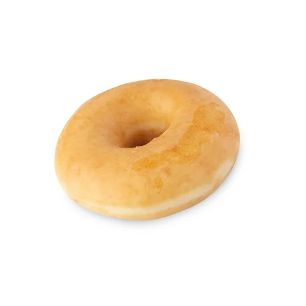 Donut Vitrificado Isolado Fundo Branco Com Caminho Recorte — Fotografia de Stock