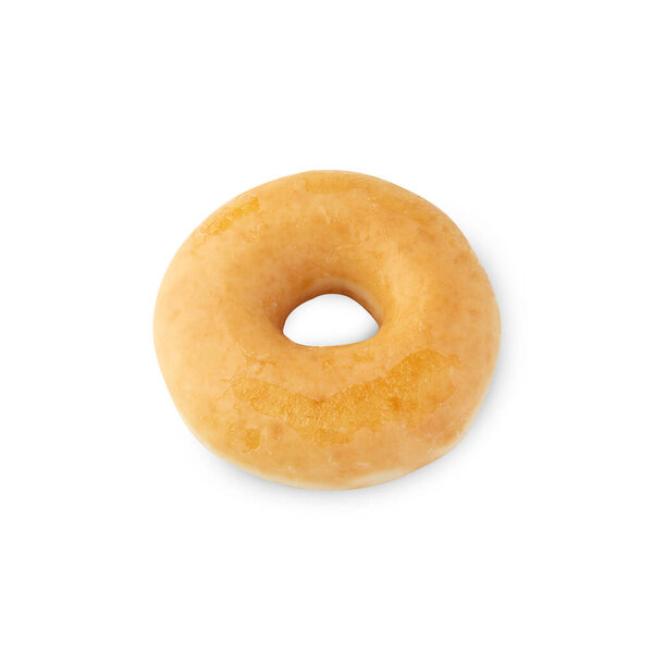 Glazed donut isolated on white background with clipping path.