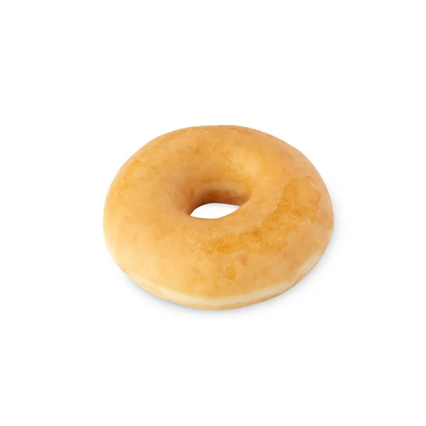 Глазурований Пончик Ізольований Білому Тлі Відсічним Контуром — стокове фото