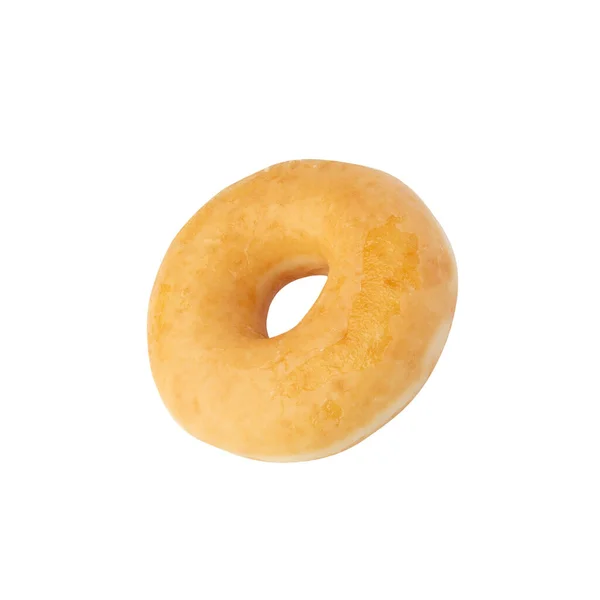 Glazed Donut Isolated White Background Clipping Path — 스톡 사진