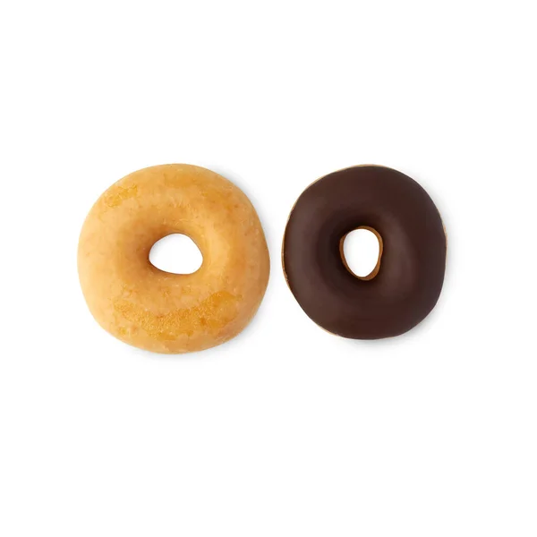 Glazed Donuts Isolated White Background Clipping Path — стоковое фото