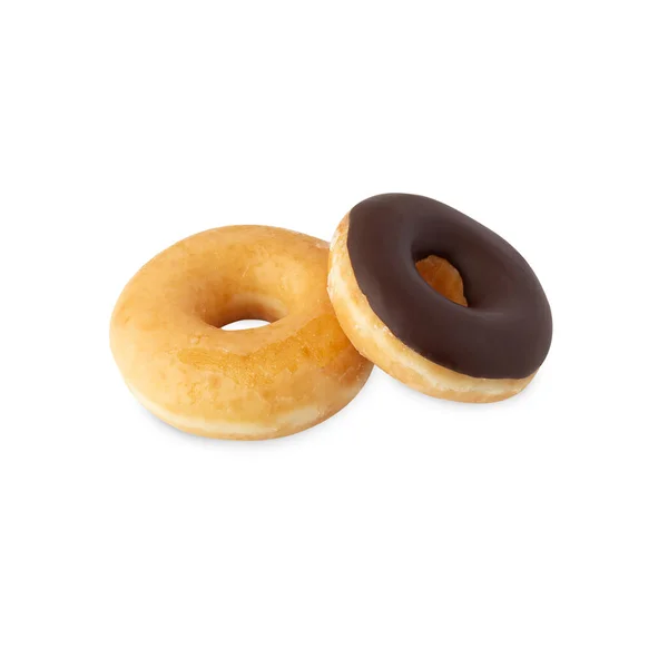 Glazed Donuts Isolated White Background Clipping Path — стоковое фото