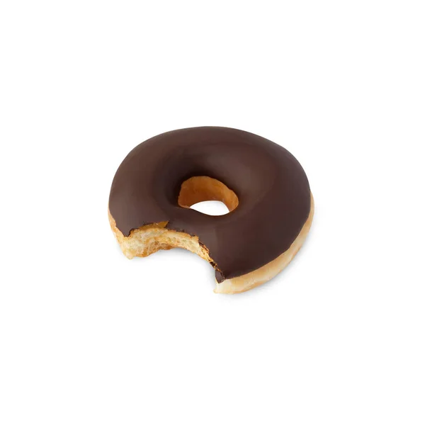 Donut Chocolate Isolado Fundo Branco Com Caminho Recorte — Fotografia de Stock