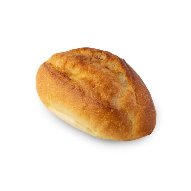 Ekmek kırpma yolu ile beyaz arkaplanda izole.