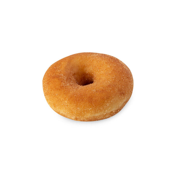 Cinnamon donut isolated on white background with clipping path.