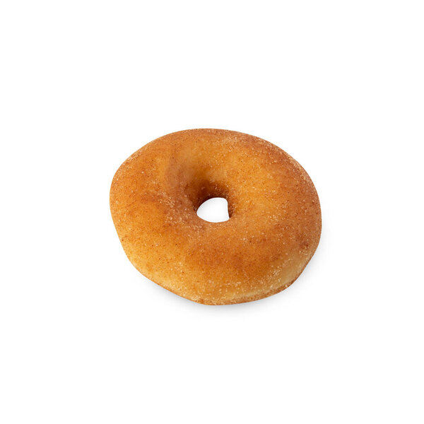 Cinnamon donut isolated on white background with clipping path.