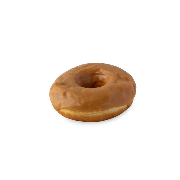 Maple dip donut isolated on white background with clipping path.