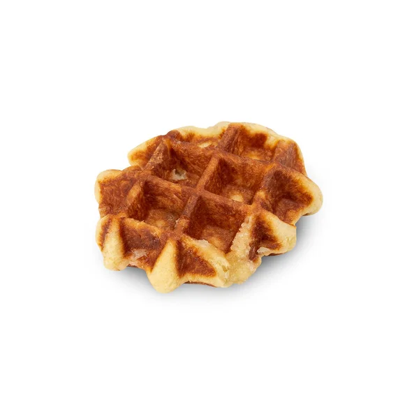 Belgian Waffle Isolated White Background Clipping Path — Stockfoto