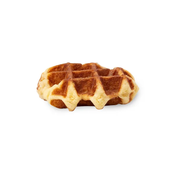 Belgian Waffle Isolated White Background Clipping Path — Stock Photo, Image