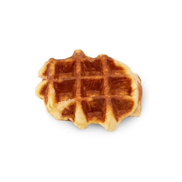 Belgian Waffle Isolated White Background Clipping Path — 图库照片