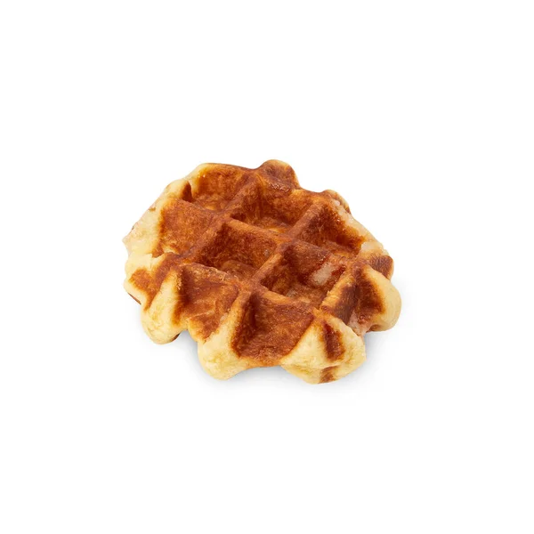 Belgian Waffle Isolated White Background Clipping Path — 图库照片