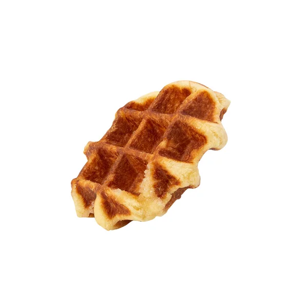 Belgian Waffle Isolated White Background Clipping Path — Stockfoto