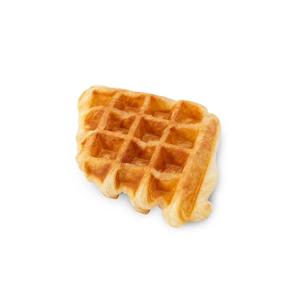 Croissant Waffle Isolated White Background Clipping Path — 图库照片