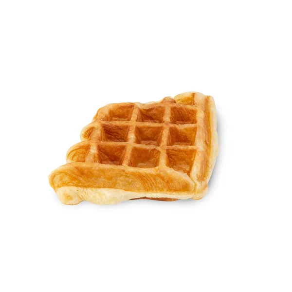 Croissant Waffle Isolated White Background Clipping Path — Stock Photo, Image