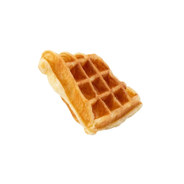 Croissant Waffle Isolated White Background Clipping Path — Fotografia de Stock