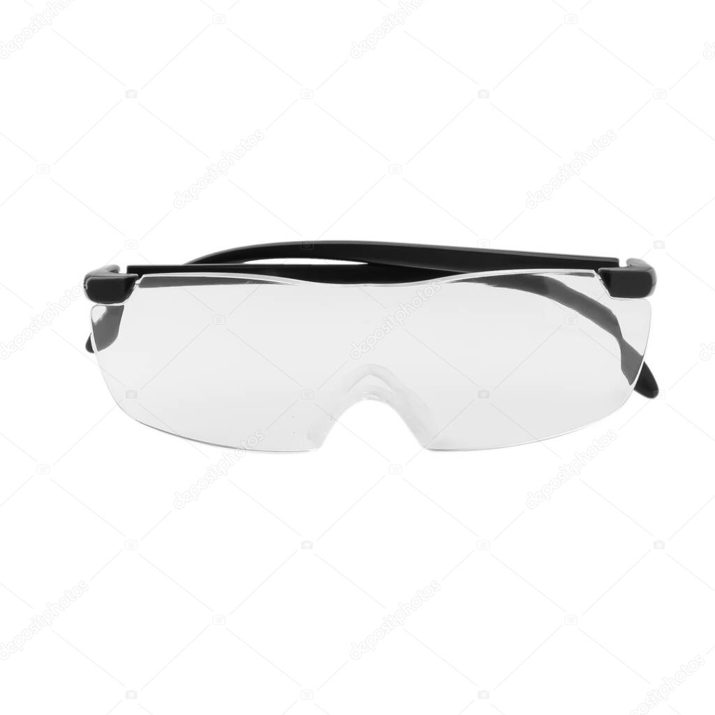 Safety glasses isolated on white background with clipping path.