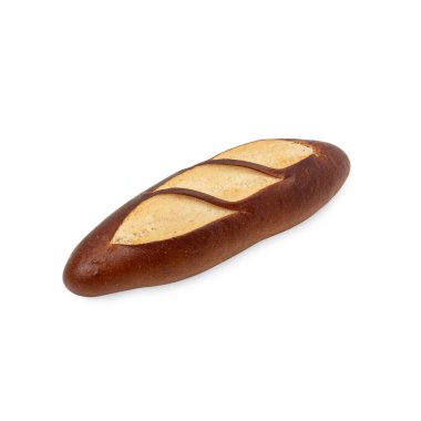 Plain Laugen bread isolated on white background with clipping path.