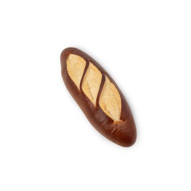 Plain Laugen bread isolated on white background with clipping path.