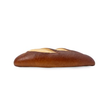 Plain Laugen bread isolated on white background with clipping path.
